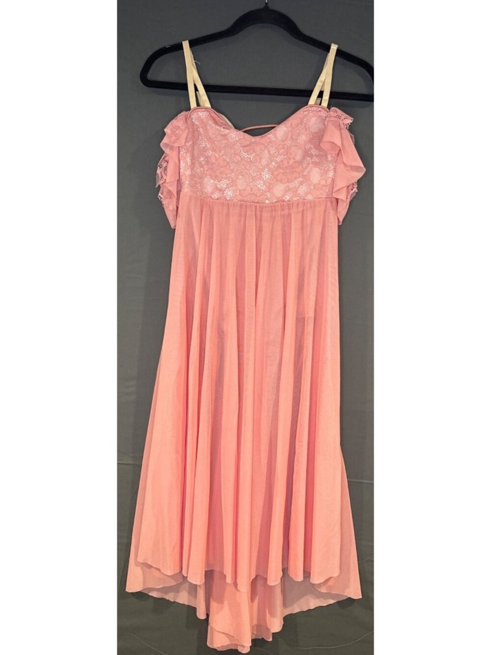 Weissman XSA Pink Ballerina Balletcore Inspired Dress Y2K Lace Sequins Coquette